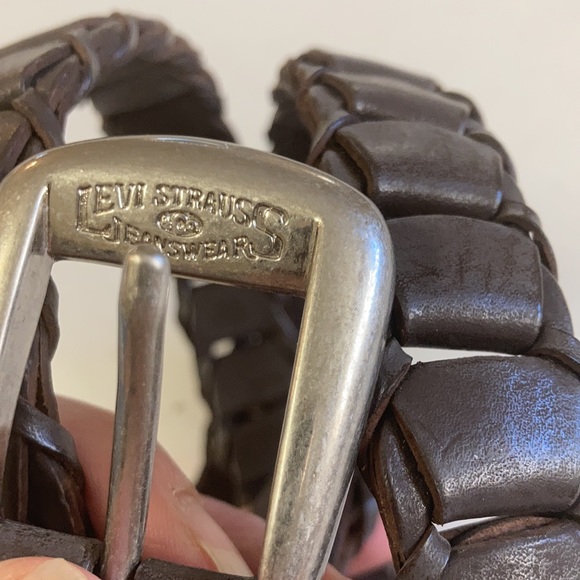 🎉HP🎉 Vintage Levi Jeans Braided leather belt - Picture 3 of 7